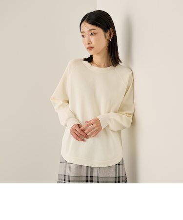 エアリーグリッターラウンドヘムニット≪手洗い可能≫