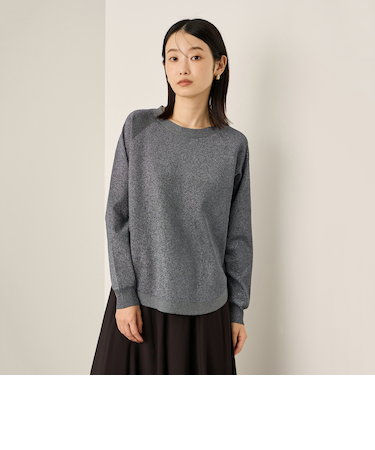 エアリーグリッターラウンドヘムニット≪手洗い可能≫