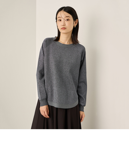 エアリーグリッターラウンドヘムニット≪手洗い可能≫