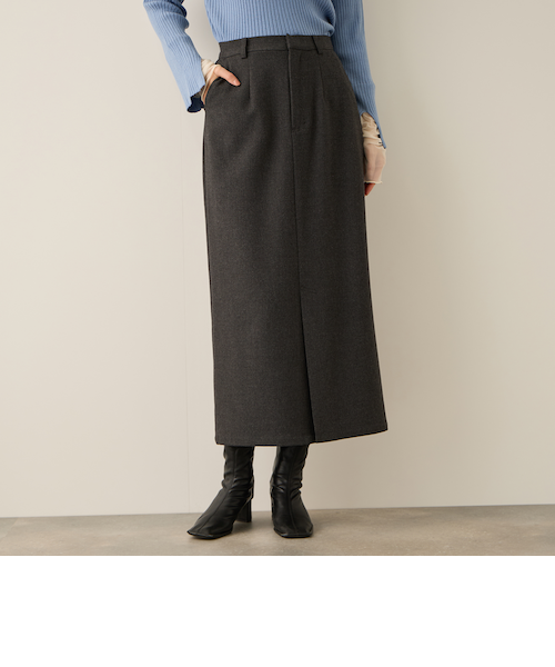 1回着用糸解けあり/EVERYDAY I LIKE. ウールスカート　34 ウールライクストレッチIラインスカート≪手洗い可能≫｜ケティの通販