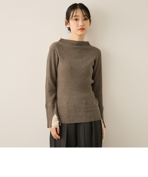 シアーカフレイヤードフウニットプルオーバー≪手洗い可能≫