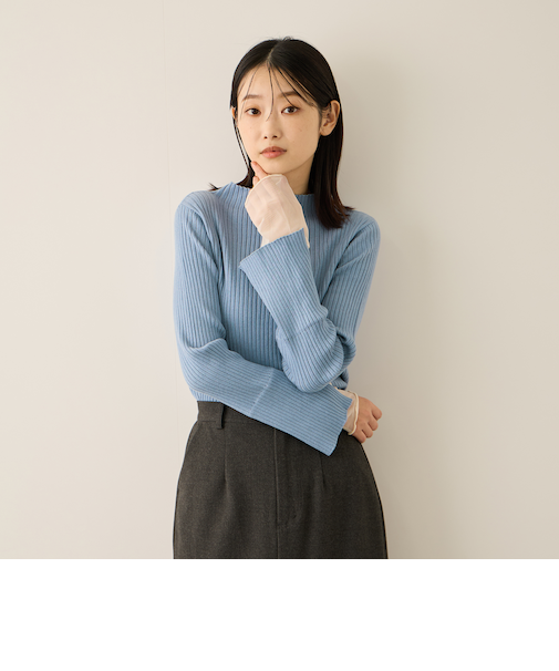 シアーカフレイヤードフウニットプルオーバー≪手洗い可能≫