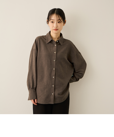 サテンピーチバックギャザーブラウス≪手洗い可能≫