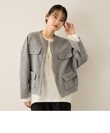 イタリアンエアリー4ポケットZIPブルゾン≪手洗い可能≫