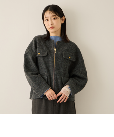 イタリアンエアリー4ポケットZIPブルゾン≪手洗い可能≫