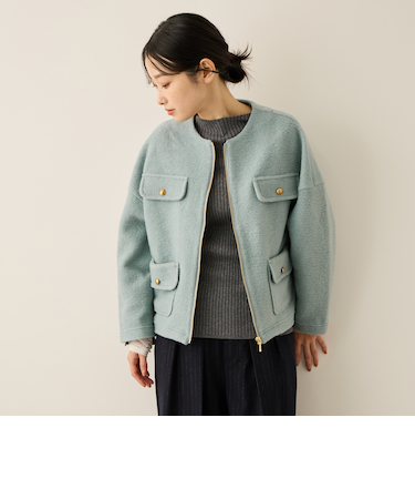 イタリアンエアリー4ポケットZIPブルゾン≪手洗い可能≫