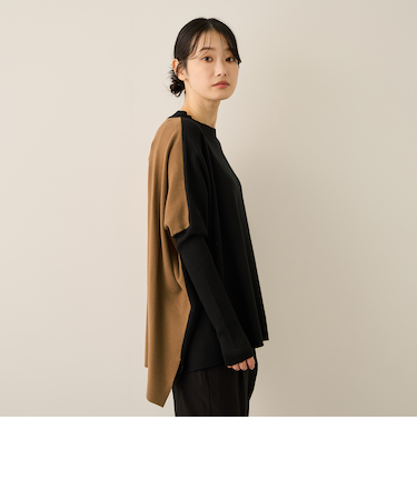 バイカラードルマンニットプルオーバー≪手洗い可能≫