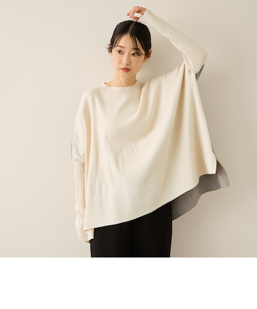 バイカラードルマンニットプルオーバー≪手洗い可能≫