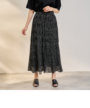 ランダムドットマジョリカプリーツスカート