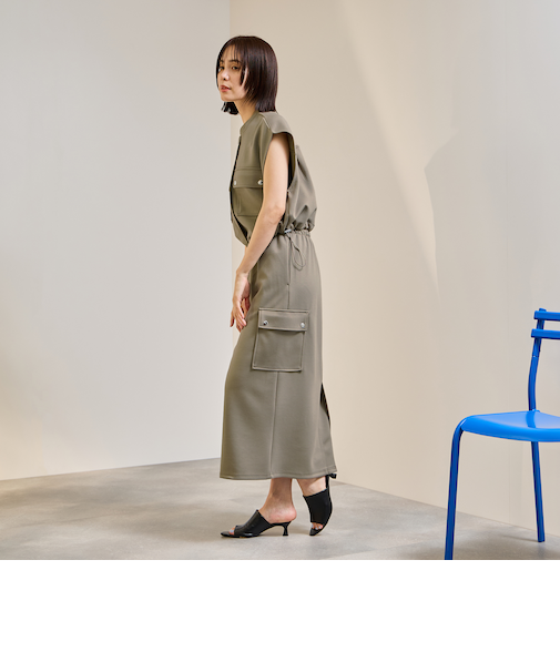 【SET】ダンボールニットベスト×スカート2ピース