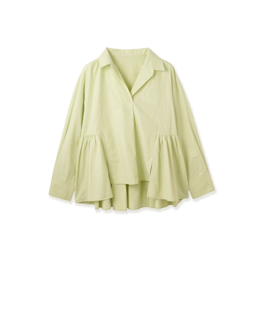 モイストブロードラッフルヘムブラウス