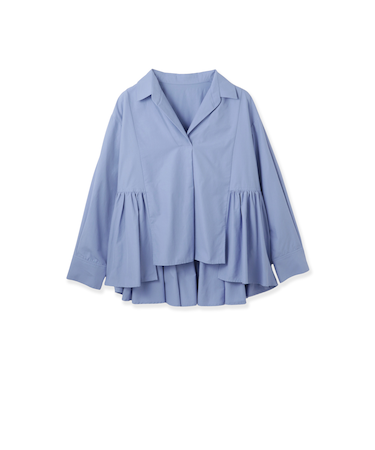 モイストブロードラッフルヘムブラウス