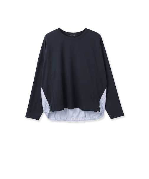 ポンチローマ異素材バックテールカットソー