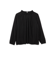 ライトデシンドットフリルネックブラウス