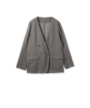 グリッディメッシュノーカラージャケット