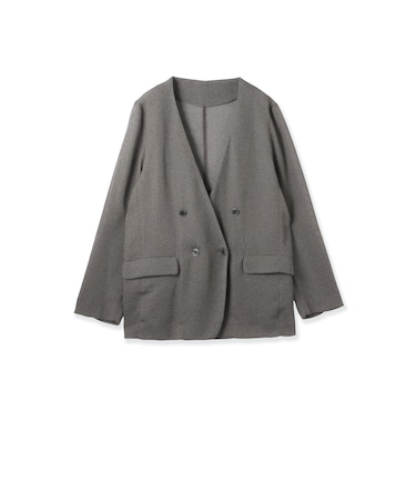 グリッディメッシュノーカラージャケット