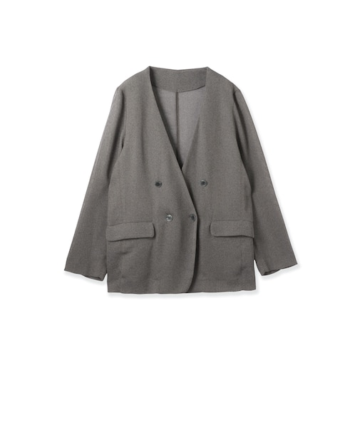 グリッディメッシュノーカラージャケット