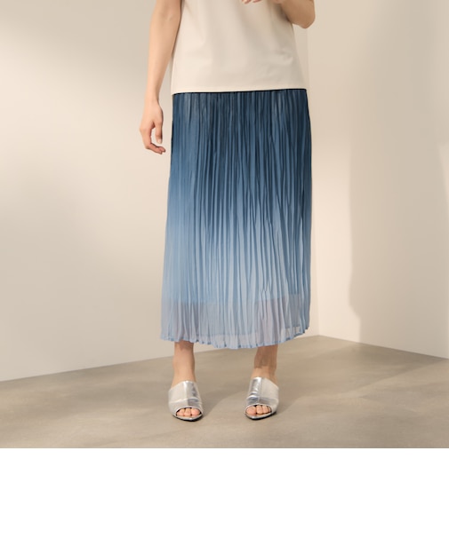 シフォングラデーションプリーツスカート