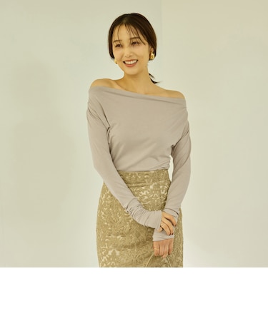 【高田 有紗コラボ】ドレープギャザートップス