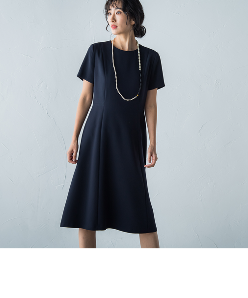 ソアパールパネル切り替えワンピース≪洗濯機で洗える≫