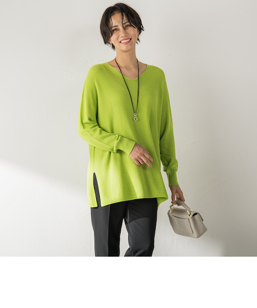 【WEB限定サイズあり】【洗えるニット】ECOCUWOOL Vネックニットプルオーバー≪シワになりにくい≫