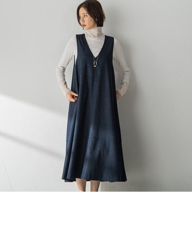 【おとなデニム】ジャンパードレス≪洗える≫