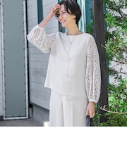 ソアパール袖レースブラウス