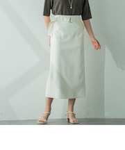 ハイウエストナロースカート≪洗える/シワになりにくい≫