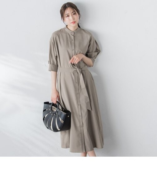 【WEB限定】【新色追加】【11号あり】ベルト付きドライタッチワンピース≪接触冷感/洗濯機で洗える≫