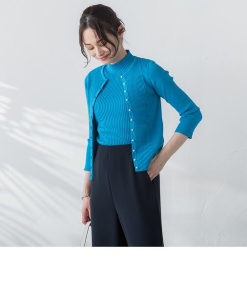 コットンナイロンカーディガン≪手洗い可能≫