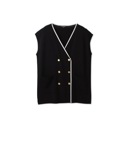 【WEB＆一部店舗限定】配色トリムニットベスト≪手洗い可能≫