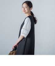 はしごレース5分袖ブラウス≪洗濯機で洗える≫