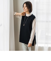 コットン混スムースベスト≪手洗い可能≫