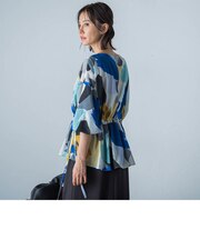 アートプリントブラウス≪洗濯機で洗える≫