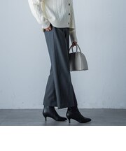 【カタログ掲載】両面起毛ストレッチワイドパンツ≪洗える≫