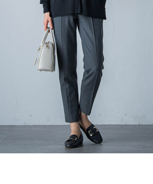 両面起毛ストレッチテーパードパンツ≪洗える≫