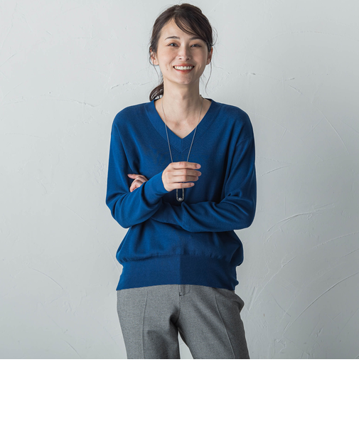 BrisbaneVネックニットプルオーバー≪手洗い可能≫