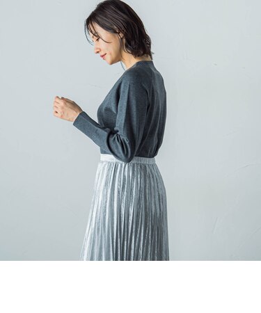 【WEB限定】クルーネックニットプルオーバー≪手洗い可能≫