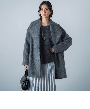 【カタログ掲載】モヘアロングシャギーコート