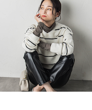 【WEB限定】ふんわりラインボーダーニット≪手洗い可能≫