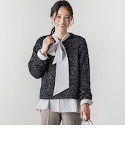 Vネックラメモールニットプルオーバー≪手洗い可能≫