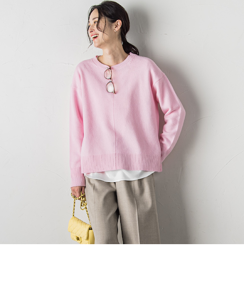 ボクシーシルエットニットプルオーバー≪ウール100%/手洗い可能≫