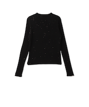 スパンコールモックネックニット