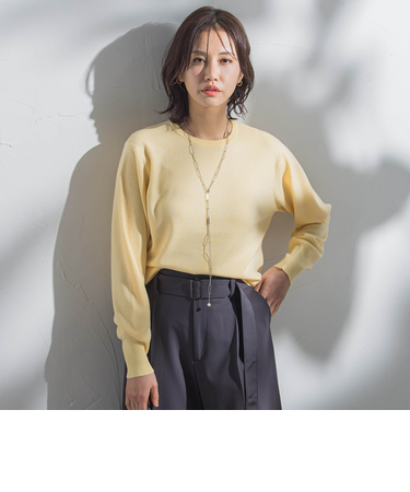 【WEB限定】カラー クルーネックニット≪手洗い可能≫