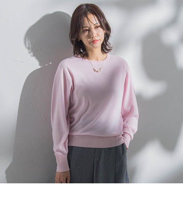 【WEB限定】カラー クルーネックニット≪手洗い可能≫