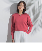 【WEB限定】カラー クルーネックニット≪手洗い可能≫
