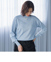【WEB限定】カラー ハイネックニット≪手洗い可能≫