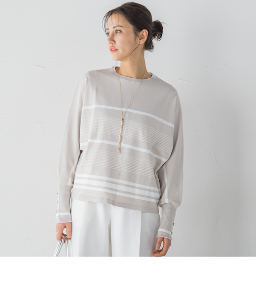 袖ボタンドルマンニット≪手洗い可能≫