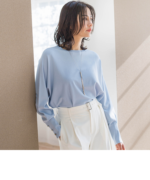 袖ボタンドルマンニット≪手洗い可能≫