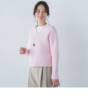 【一部店舗限定販売】ケーブル柄クロップドニットプルオーバー≪手洗い可能≫